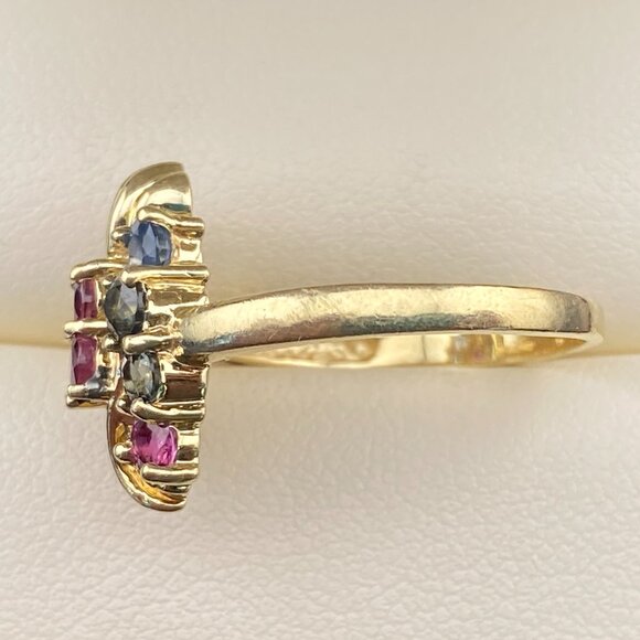 RARE Vtg. XPS Precious Sales Corp. 10K Gold Ring Sz. 8 - 10 Topaz Stone 5 Colors - Picture 3 of 16